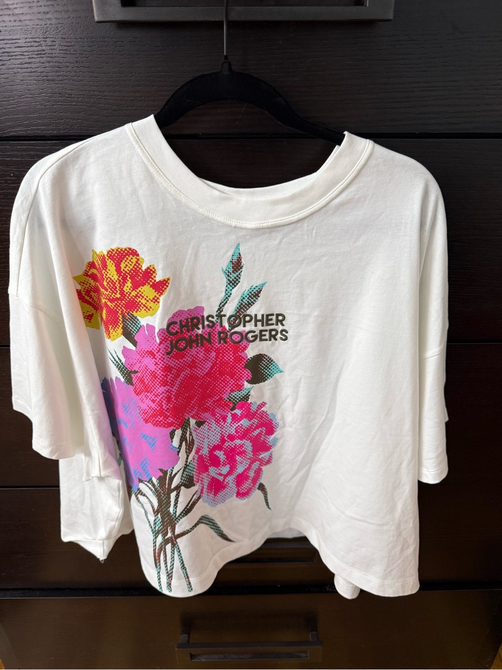 Christopher John Rogers / Old Navy  Floral Graphic Crop Tee in White